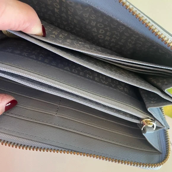 Kate Spade Light Blue Zip-Around Wallet - Picture 11 of 11